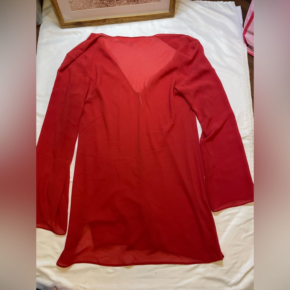 Victorias Secret size medium red sheer night shirt - Picture 4 of 6